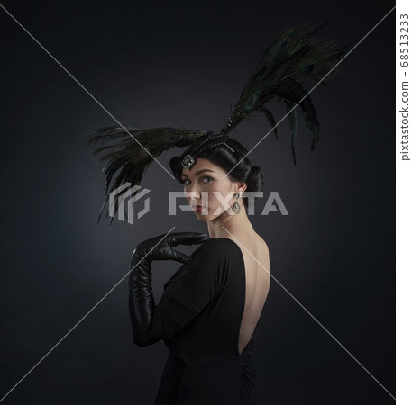 Woman in retro style . Woman in retro style . 68513233
