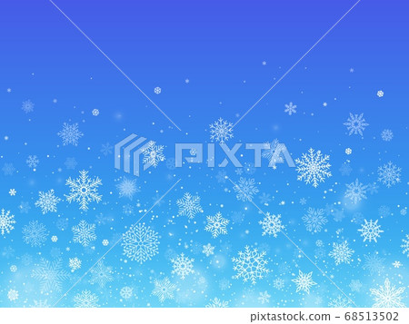 Snowflakes blue background. Winter falling snow. Christmas holiday decoration for greeting and invitation card Snowflakes blue background. Winter falling snow. Christmas holiday decoration for greeting and invitation card 68513502