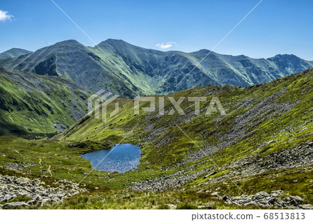 Mountain lake from Volovec peak, Western Tatras, Mountain lake from Volovec peak, Western Tatras, 68513813