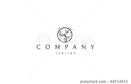 Vector elegant logo with an abstract image of a rose bush in a circle. Vector elegant logo with an abstract image of a rose bush in a circle. 68514915