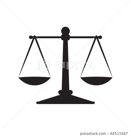 Scales justice icon isolated on white background. Scales justice icon isolated on white background. 68515887