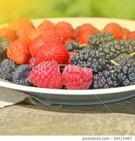 Plate of assortment berries 68515967