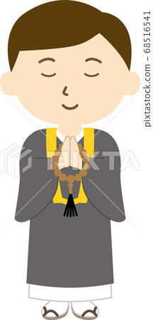 Monk gassho hair meditation smile Monk gassho hair meditation smile 68516541