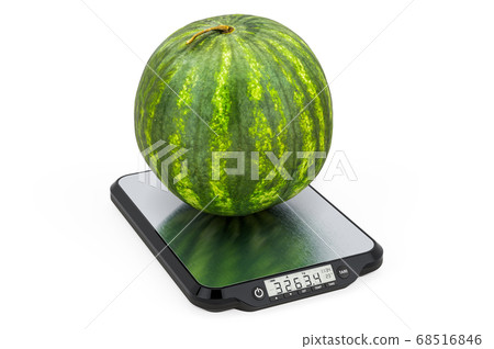 Kitchen Scales with Watermelon. 3D rendering Kitchen Scales with Watermelon. 3D rendering 68516846