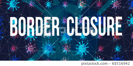 Border Closure Theme with dark connected viruses 68516942