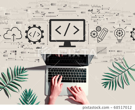 Web development concept with person using a laptop 68517012