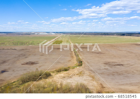 Autumn field.Aerial view from drone 68518545