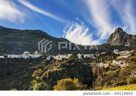 Landscape of Grazalema village in the foothills of Sierra del Pinar  68519893