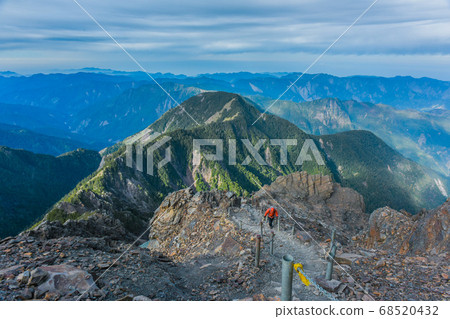 台灣百岳-玉山主峰 北峰 登山步道 碎石坡與東埔溪谷 68520432