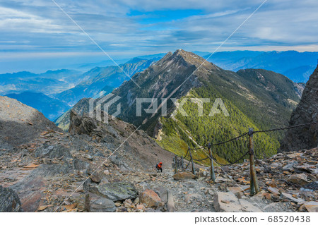 台灣百岳-玉山主峰 北峰 登山步道 碎石坡與東埔溪谷 68520438