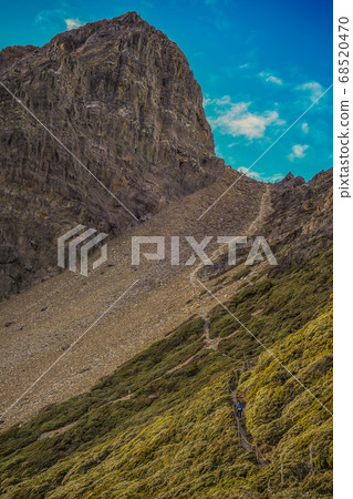 台灣百岳-玉山主峰 北峰 登山步道 碎石坡與東埔溪谷 68520470