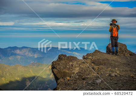 Taiwan Baiyue-Yushan Main Peak North Peak Hiking Trails Gravel Slope and Dongpu Valley Taiwan Baiyue-Yushan Main Peak North Peak Hiking Trails Gravel Slope and Dongpu Valley 68520472