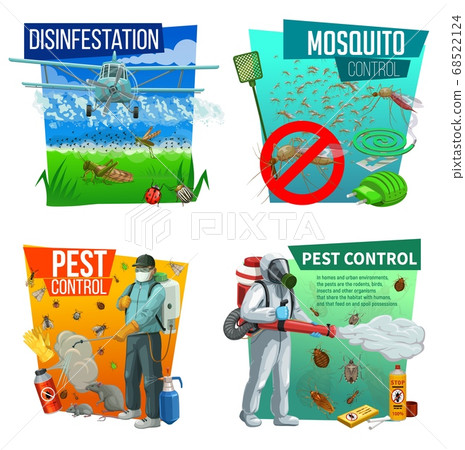Pest control vector icons, disinsection service Pest control vector icons, disinsection service 68522124
