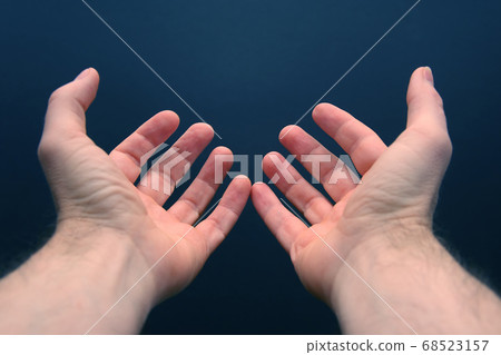 outstretched arms with open palms outstretched arms with open palms 68523157