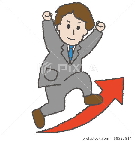 Rising arrow and business person 68523814