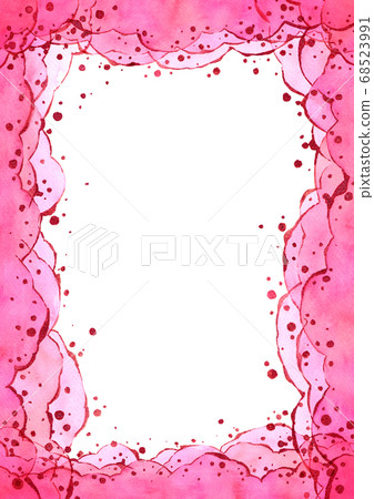 Abstract watercolor hand painting illustration. Bright pink wavy background. Abstract watercolor hand painting illustration. Bright pink wavy background. 68523991