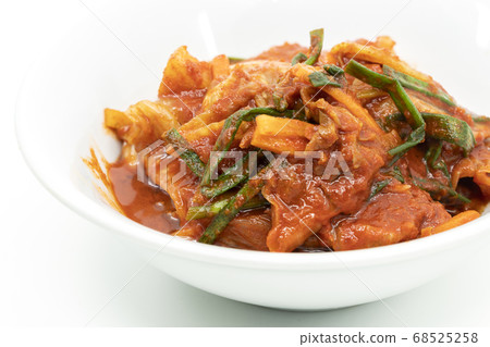 Korea Kimchi, close up homemade kimchi in white Korea Kimchi, close up homemade kimchi in white 68525258
