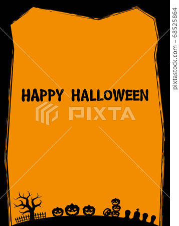 Halloween silhouette vertical frame with text (orange) Halloween silhouette vertical frame with text (orange) 68525864