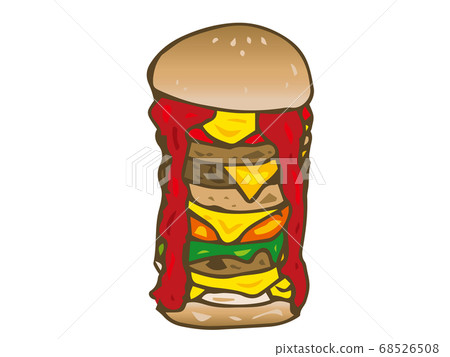 Hamburger piled up high 68526508