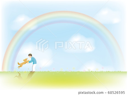 Rainbow Bridge _ Reunion with my dog _ Illustration _ Background 68526595