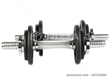 Two dumbbells collection isolated on white background. Two dumbbells collection isolated on white background. 68526606