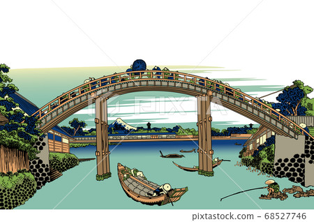 葛飾北齋圖像深川曼年橋白背2 68527746