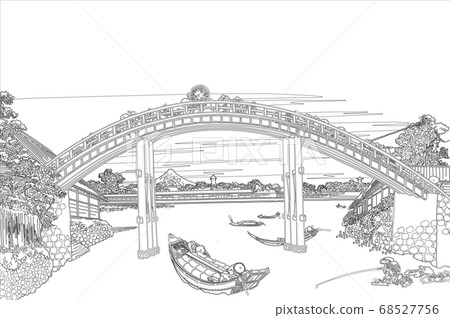 Image of Hokusai Katsushika Fukagawa Mannenbashi Underline 68527756