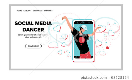 Social Media Dancer Performing Dance Online Vector Social Media Dancer Performing Dance Online Vector 68528134