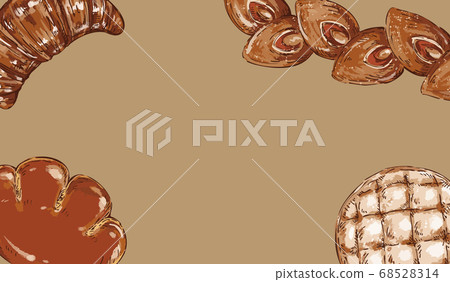 手繪素描背景的時尚麵包 手繪素描背景的時尚麵包 68528314