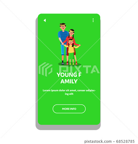Young Family Father, Mother And Little Girl Vector Young Family Father, Mother And Little Girl Vector 68528785