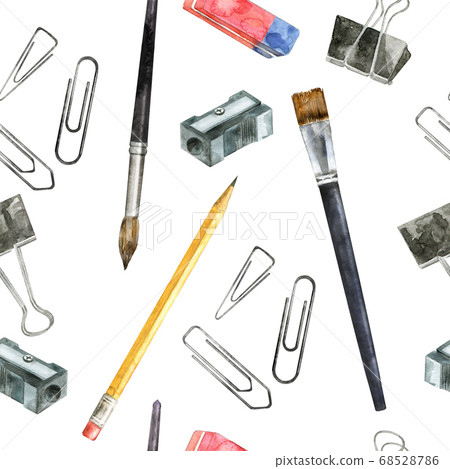 Seamless pattern with stationery Seamless pattern with stationery 68528786