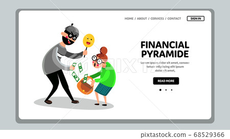Financial Pyramid Steals Money Old People Vector Financial Pyramid Steals Money Old People Vector 68529366
