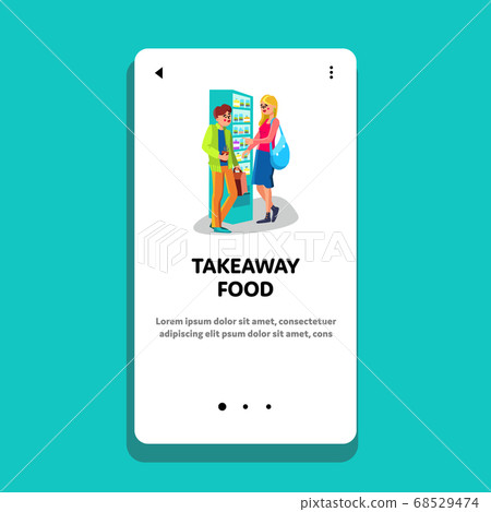 Takeaway Food And Drinks Vending Machine Vector 68529474