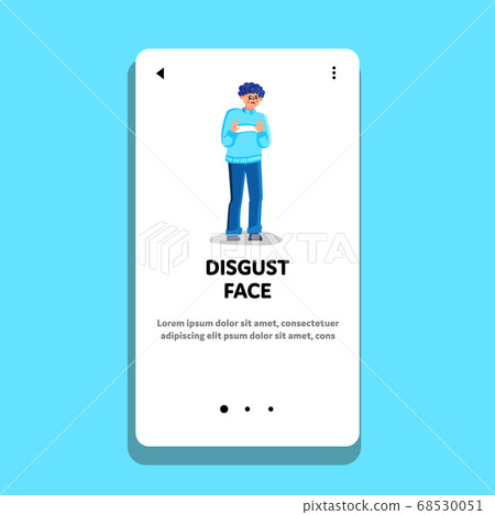 Disgust Face Man Unhappy Sadness Emotion Vector Disgust Face Man Unhappy Sadness Emotion Vector 68530051