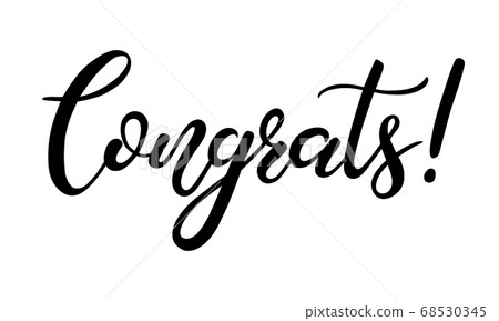 Congrats! brush calligraphy hand lettering isolated on white background 68530345
