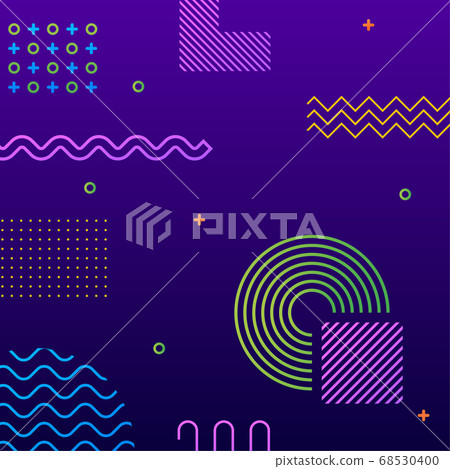 Geometric shape in vintage style. Bright color. Black abstract geometric background. Vector stock illustration. Geometric shape in vintage style. Bright color. Black abstract geometric background. Vector stock illustration. 68530400