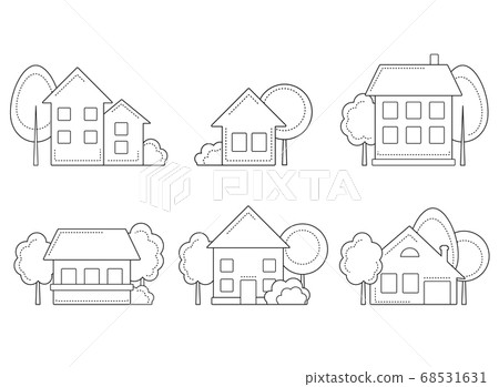 Country cottage linear icons collection Country cottage linear icons collection 68531631