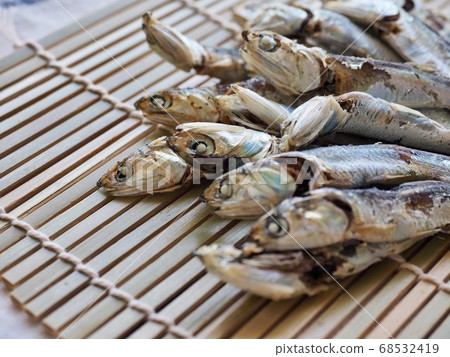 乾燥鳳尾魚背景，食品配料 68532419
