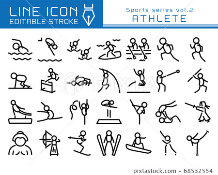 Line icon Sports系列vol.2各種運動的運動員 68532554