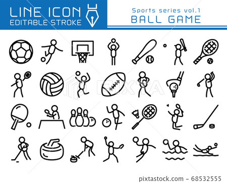 Line Icon Sports Series Vol.1球類游戲 68532555