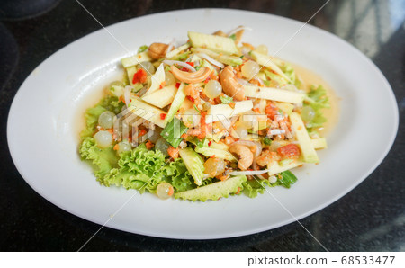 Spicy salad with fish eggs and crab eggs, Thai Spicy salad with fish eggs and crab eggs, Thai 68533477