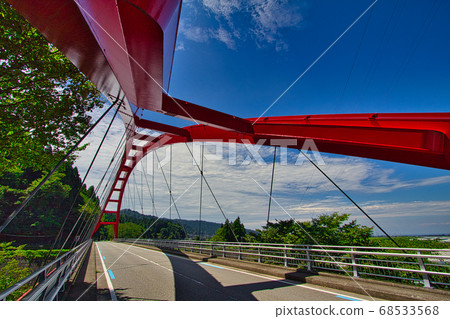 夏天的黑橋河愛本橋大橋 夏天的黑橋河愛本橋大橋 68533568