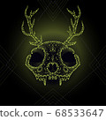 Starry dotted animal cat scull with antlers 68533647