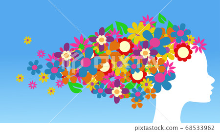 Girl flowers pattern 68533962