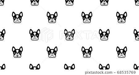 dog seamless pattern french bulldog vector face head pet puppy animal scarf isolated repeat wallpaper tile background cartoon illustration doodle design 68535769