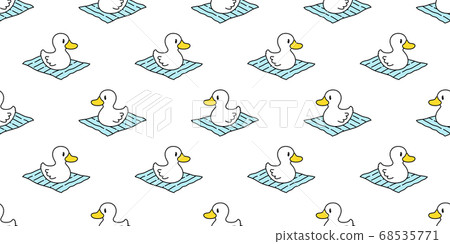 duck seamless pattern vector rubber duck bird farm beach towel cartoon scarf isolated repeat wallpaper tile background illustration animal doodle design 68535771