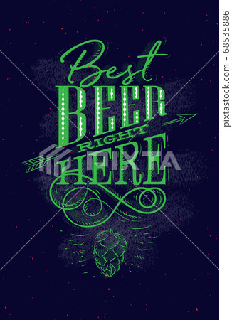 Poster lettering best beer right here dark 68535886