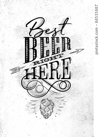 Poster lettering best beer right here Poster lettering best beer right here 68535887