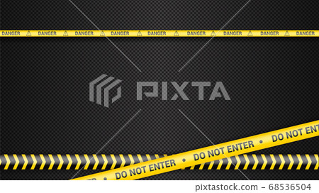 Police tape, crime danger line. Caution police lines isolated. Warning tapes. Set of yellow warning ribbons. Vector illustration on white background. Do not enter. Police tape, crime danger line. Caution police lines isolated. Warning tapes. Set of yellow warning ribbons. Vector illustration on white background. Do not enter. 68536504