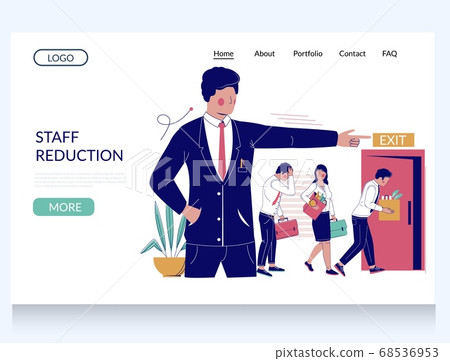 Staff reduction vector website landing page template 68536953